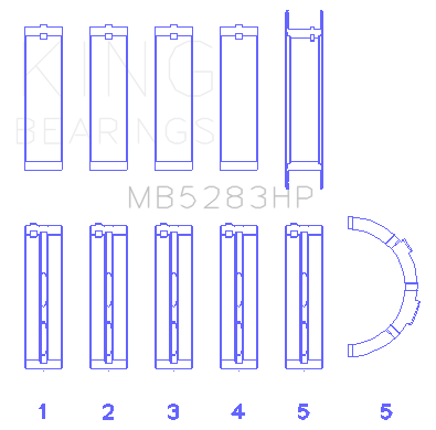 King Performance Main Bearing Set - Size Standard X - MB5283HPSTDX