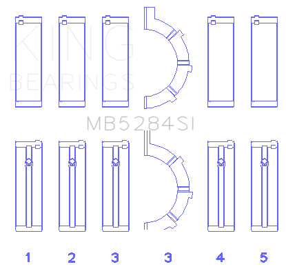 King Engine Bearings Chrysler/Jeep 287Ci 4.7L (Size +0.75mm) Main Bearing Set - MB5284SI0.75