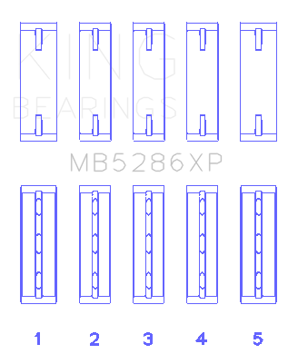 King Toyota 1UZ-FE/2UZ-FE/3UZ-FE (Size .025) Performance Main Bearing Set - MB5286XP.026