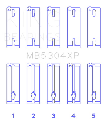 King Mazda B6/B6-T/ZM/B3/B5 (Size STD) Main Bearing Set - MB5304XP