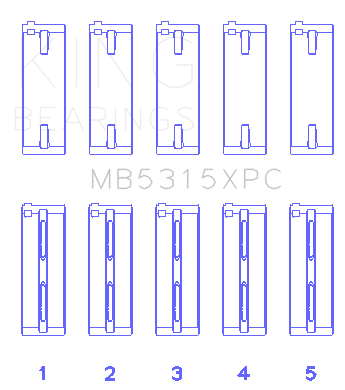 King 1992+ Mitsubishi 4G63/4G64 EVO I-IV (Size 0.25) Coated Performance Main Bearing Set - MB5315XPC0.25