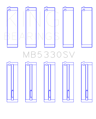 King Engine Bearings Mercedes Benz Om611.960/981/821/962/966 (Size +0.25mm) Main Bearing Set - MB5330SV0.25