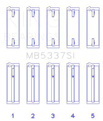 King Volkswagen 2.0L 81 x 95.5mm Main Engine Bearing - MB5337SI