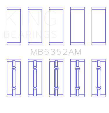 King Engine Bearings Renault K9K/K4M (Size +0.50mm) Main Bearing Set - MB5352AM0.5