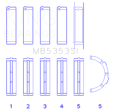 King Engine Bearings Ford 281 4.6L Sohc 16V (Size +0.50mm) Main Bearing Set - MB5353SI0.5