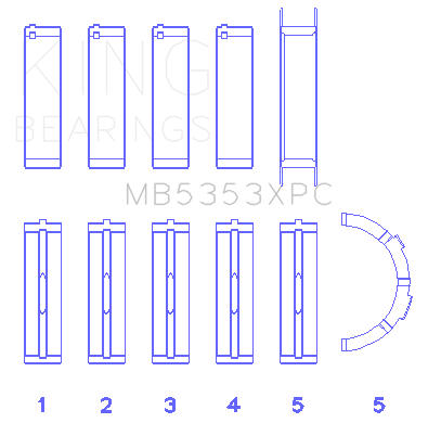 King Ford 281 4.6L SOHC 16v  Performance Main Bearing Set - Coated - MB5353XPC