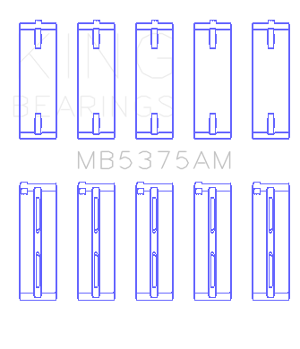 King Engine Bearings Toyota 2Zzge (Size +0.75mm) Main Bearing Set - MB5375AM0.75