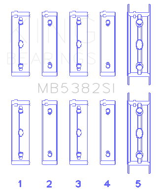 King Subaru EJ20/EJ22/EJ25 (Including Turbo) SI-Series Main Bearing (Set of 5) - MB5382SI