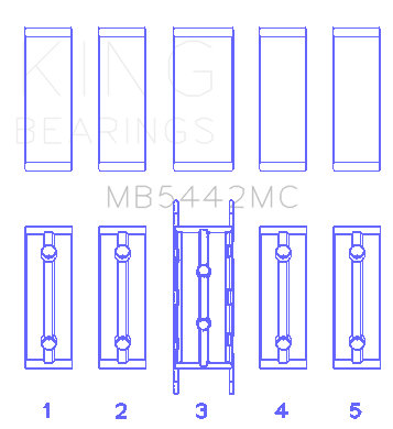 King Ford/Mazda L3/ L3-VDT MZR (Size 0.25) Main Bearing Set - MB5442MC0.25