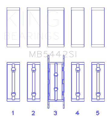 King Ford/Mazda Duratec 2.0/2.3 DOHC (Size 0.50) Silicon Bi-Metal Aluminum Main Bearing Set - MB5442SI0.5