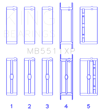 King General Motors 326 / 350 / 389 / 400 3 Inch Main Bearing Set - MB5511XP
