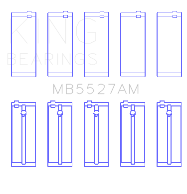 King Engine Bearings Toyota 4A-Fe/5A-Fe/7A-Fe (Size +0.75mm) Main Bearing Set - MB5527AM0.75