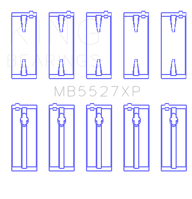 King Toyota 4AGE/4AGZE 16V 1.6L (Size 0.25 Oversized) Performance Main Bearing Set - MB5527XP0.25