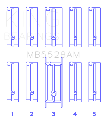 King Engine Bearings Mazda 626 F8/(Size +0.25mm) Main Bearing Set - MB5528AM0.25