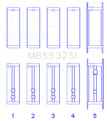 King Chevrolet 151/153 (Size STD) Main Bearing Set - MB5532SI