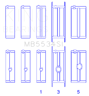 King Chrysler/Jeep 318ci (Size STD) Main Bearing Set - MB5534SI