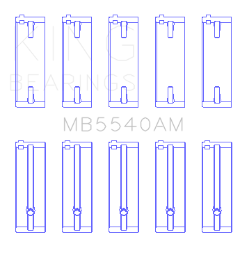 King Engine Bearings Isuzu 4Xc1/T/4Xe1W (Size +0.25mm) Main Bearing Set - MB5540AM0.25