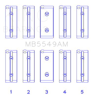 King Buick 93-99 Fiat 176 B6 1372cc Main Bearing Set - MB5549AM