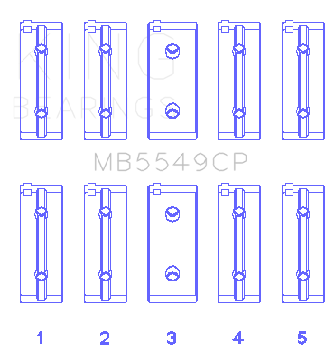 King Engine Bearings 83-95 Fiat Regata 85 Main Bearing - Set of 10 - MB5549CP010