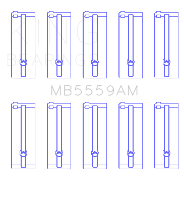 King Engine Bearings Isuzu 4Zb1 (Size +0.25mm) Main Bearing Set - MB5559AM1.25