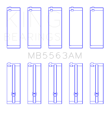 King Engine Bearings Toyota 3Y (Size +0.50mm) Main Bearing Set - MB5563AM0.5