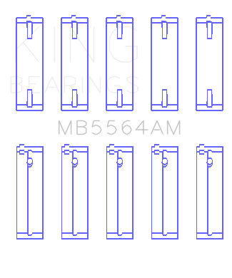King Engine Bearings Toyota 3E (Size +1.0mm) Main Bearing Set - MB5564AM1.0