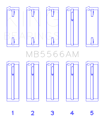 King Audi A4 1.8L AEB (Size +.50 Oversized) Main Bearing Set - MB5566AM0.5