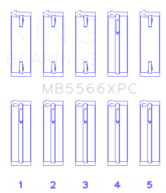 King Audi/VW ABL/ ADY/ AHH/ AKS (Size 0.25) Main Bearing Set - MB5566XPC0.25