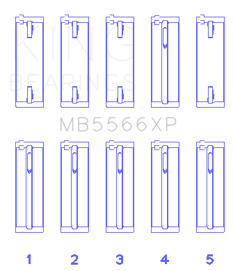King Audi A4 1.8L AEB (Size STD) Performance Main Bearing Set - MB5566XP