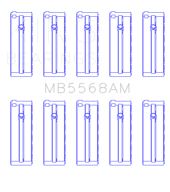 King Engine Bearings Honda D16A/Y/Z H22A4 F23A (Size +1.0mm) Main Bearing Set - MB5568AM1.0