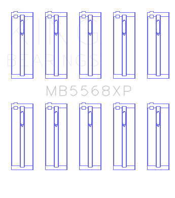King Acura D16A1 / 97-01 Honda H22A4 / 98+ F23A (Size 0.25mm) Performance Main Bearing Set - MB5568XP0.25