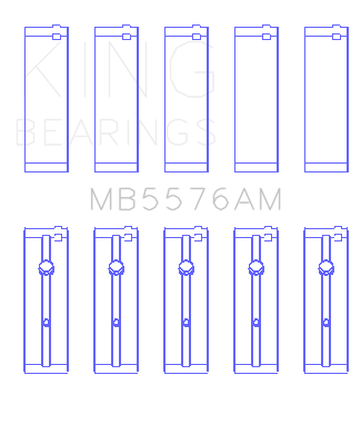 King Engine Bearings Ford J4B/J4C (Size +0.50mm) Main Bearing Set - MB5576AM0.5