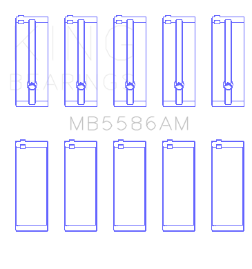 King Engine Bearings Isuzu 4Ze1 Sohc 8V (Size +1.0mm) Main Bearing Set - MB5586AM1.0