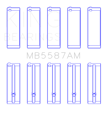 King 92-95 Suzuki Sidekick G15A/G16A/G16B Crankshaft Main Bearings - 5 Pairs in Set - MB5587AM