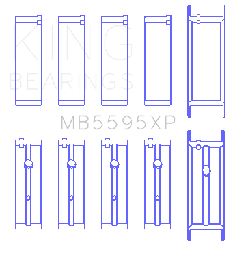 King Nissan KA-24DE (Size 0.50 Oversized) Performance Main Bearing Set - MB5595XP0.5
