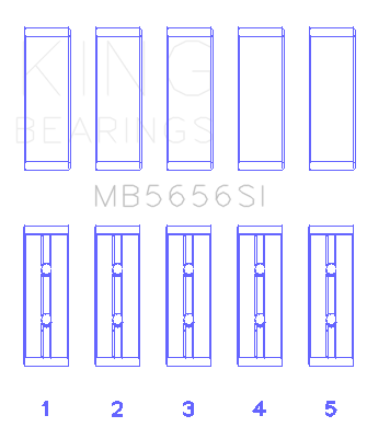 King Engine Bearings Toyota 1Zr-Fe (Size +0.25mm) Main Bearing Set - MB5656SI0.25
