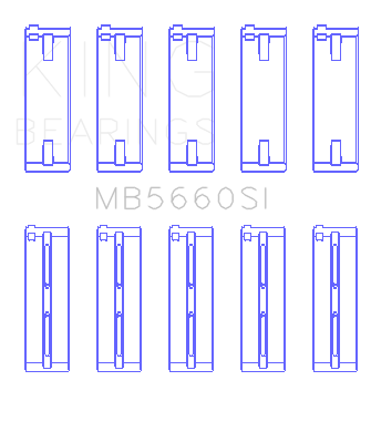 King Engine Bearings Audi/VW Bbz/CAxa/CAva/Azd (Size +0.75mm) Main Bearing Set - MB5660SI0.75