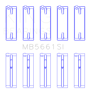 King Volkswagen AMB/BYK/BBX (Size STD) Silicon Bi-Metal Aluminum Main Bearing Set - MB5661SI