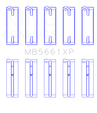 King Audi/VW ADZ/ AWT/ APK/ BHP/ BPY/ AKS (Size 0.26) Main Bearing Set - MB5661XP.026