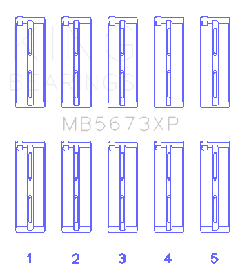 King Honda F20C/F22C 16v (Size .025) Performance Main Bearing Set - MB5673XP.026