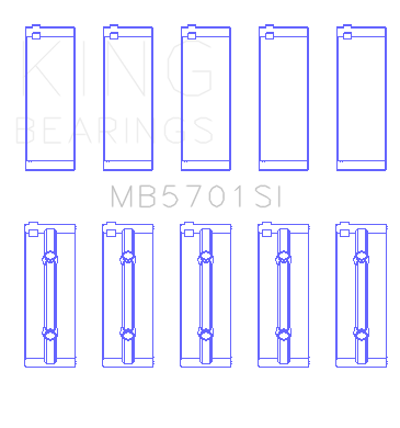 King Engine Bearings Mitsubishi 4D56 Hp (Size +0.50mm) Main Bearing Set - MB5701SI0.5