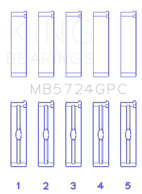 King General Motors Duramax Diesel (Size STDX) Main Bearing Set - MB5724GPCSTDX