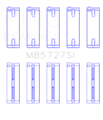 King Engine Bearings Suzuki M15A/M16A/M18A (Size +0.50mm) Main Bearing Set - MB5727SI0.5