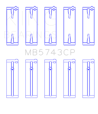 King Isuzu 4HK1 (Size 0.75 Oversized) Main Bearing Set - MB5743CP0.75