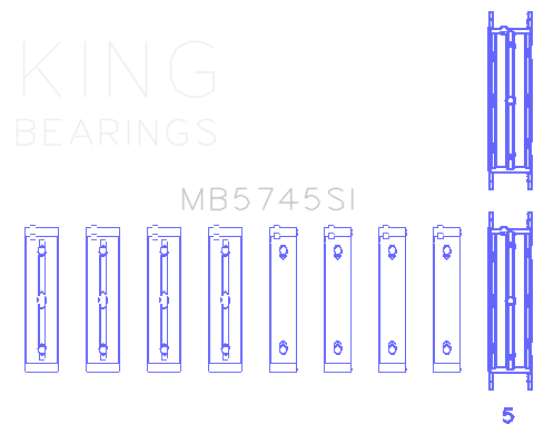 King Subaru FA/FB (Size .025 Oversized) Main Bearing Set - MB5745SI.026