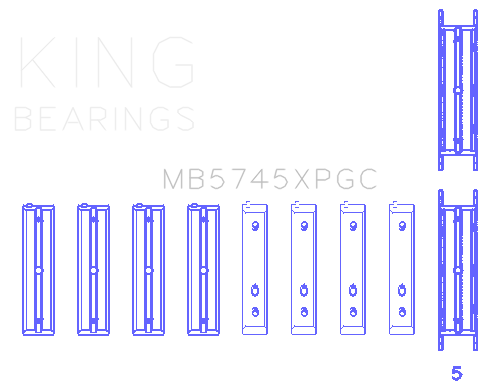 King Subaru FA20/Toyota 4U-GSE (Size STD) pMaxKote Performance Main Bearing Set - MB5745XPGC