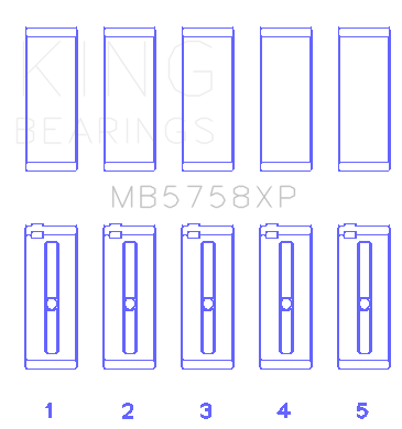 King Engine Bearings Peugeot Ep6 1.6L/BMW N14B16C (Size +0.25mm) Main Bearing Set - MB5758XP0.25