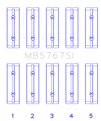 King Engine Bearings Nissan Hr15/16DE (Size +0.25mm) Main Bearing Set - MB5767SI0.25