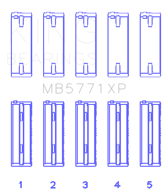 King Hyundai G4KF Crankshaft Main Bearing Set - MB5771XP