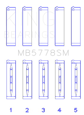 King Audi/VW 1.8/2.0 TSI/TFSI (Size 0.50 Oversized) Main Bearing Set - MB5778SM0.5